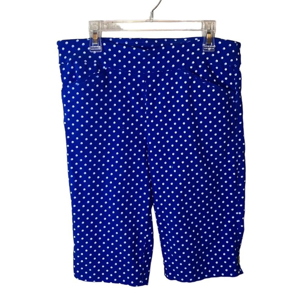 Kim Rogers Blue Polka Dot Bermuda Shorts Size 6 Classic Preppy Summer